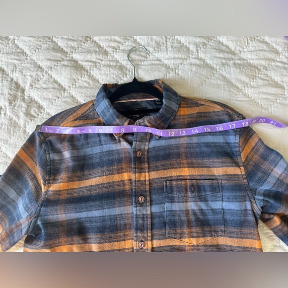 Original Weatherproof WP Men's Flannel Button Down Shirt - Size S - Orange Blue - Picture 5 of 10